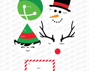 Gift Tags Print then Cut svg, eps and png, Holiday Gift Tags svg, Gift Tag Stickers svg, cut files, svg files for cricut