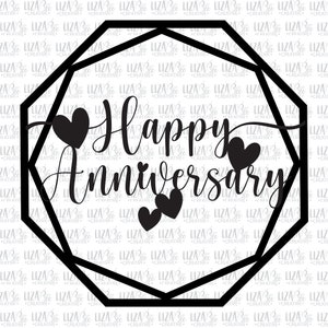 Happy Anniversary svg, dxf, eps and png, Happy Anniversary Cake Topper svg, cut files, svg files for cricut