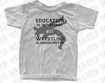 Eduation is Important but Wrestling is Importanter svg, dxf, Wrestling svg, High School Wrestling svg, cut files, svg files for cricut