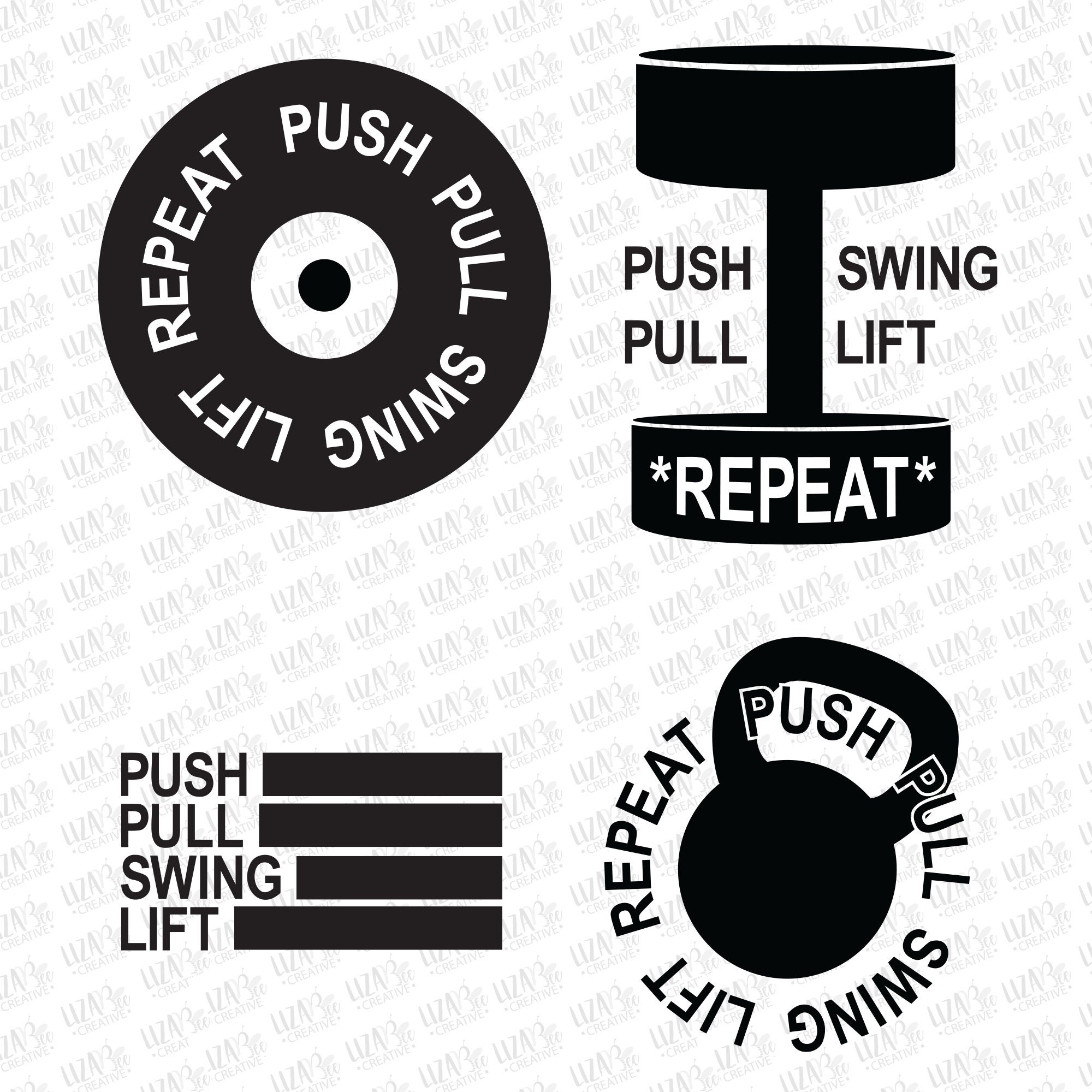 Push Pull Svg Push, Pull, Swing, Lift, Repeat Svg, Eps, Png, Workout Svg, Fitness T ...