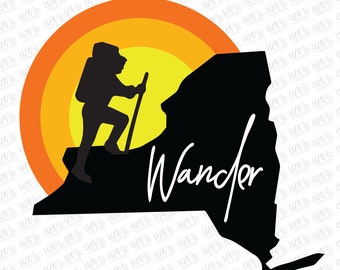 NYS Hiking svg, eps, png, Wander svg, Hiking Clothing svg, Outdoor svg, Hiking svg, cut files, svg files for cricut