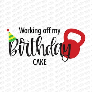 Working off my birthday cake svg, eps and png, Birthday svg, Gym Birthday svg, Fitness Birthday svg, cut files, svg files for cricut