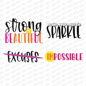 Fitness Motivation Bundle svg, eps, png, Workout Motivation svg, Fitness svg, Fitness Motivation svg, cut files, svg files for cricut