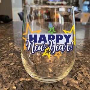 Happy New Year svg, eps and png, New Year's Wine Glass svg, New Year's Mug svg, Holiday svg, cut files, svg files for cricut