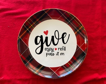 Giving Plate Bundle SVG, dxf, eps, png, Giving svg, Holiday Plate svg, Cookie Exchange svg, cut files, svg files for cricut