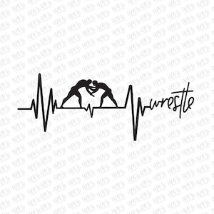 Wrestling Heartbeat svg, dxf, eps, png Wrestling t-shirt svg, Wrestling svg, High School Wrestling svg, Cut Files, Cricut svg