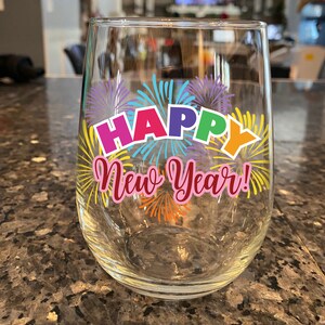 Happy New Year svg, eps and png, New Year's Wine Glass svg, New Year's Mug svg, Holiday svg, cut files, svg files for cricut
