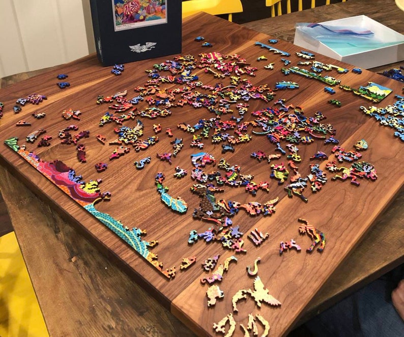 Rotating Game Table Rotating Puzzle Table Lazy Susan Etsy