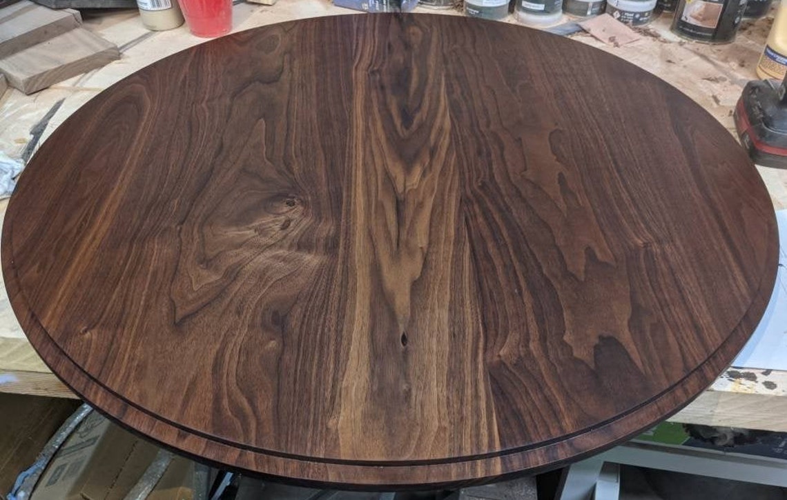 Lazy Susan Turntable Dark Walnut 36 Inch Lazy Susan Wood Etsy Ireland