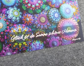 Mandala postcard * Glitzerwerk35 greeting card with painted stones * Postcard with mandala stones