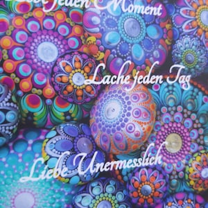 Carte postale mandala * Carte de vœux Glitterwerk35 avec pierres peintes * Carte postale avec pierres mandala