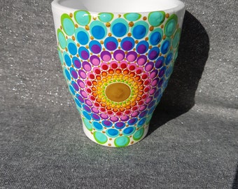 Orchid pot * Flower pot with rainbow mandala