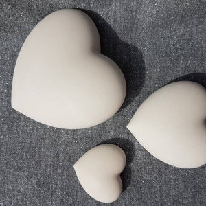 Set of 3 plaster hearts * plaster blank * mandala blank * DIY plaster