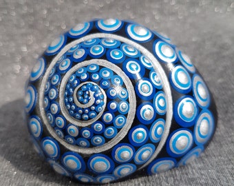 Mandala slak blauw * zilver