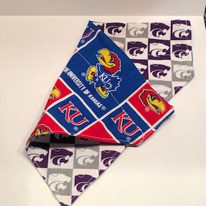 KU/KSU Reversible dog bandana House Divided