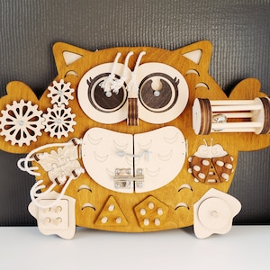 Bébé cadeau hibou Éducation planche occupée Activité jouet pour tout-petit