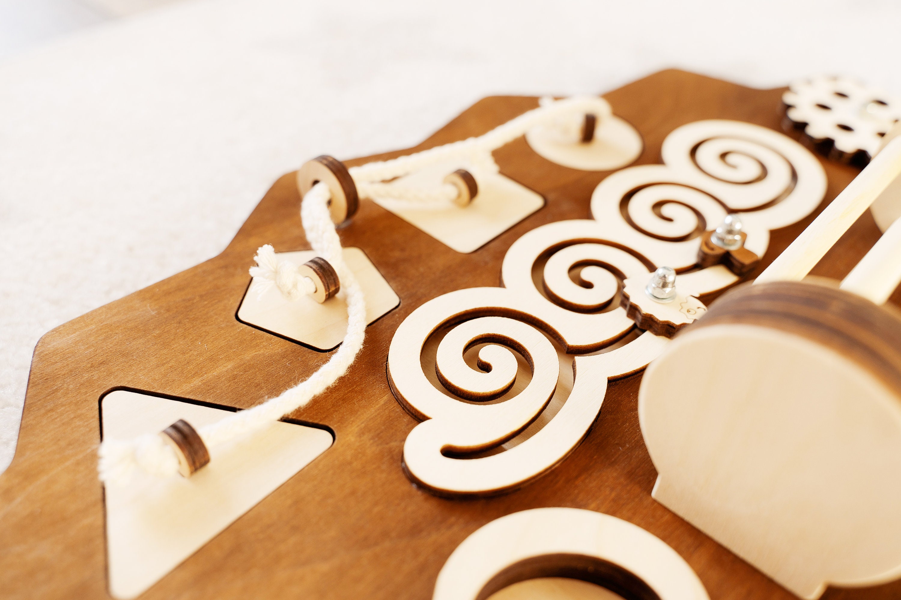 Hedgehog Baby Busy Board: Montessori Fine Motor Skills Toy - View #8