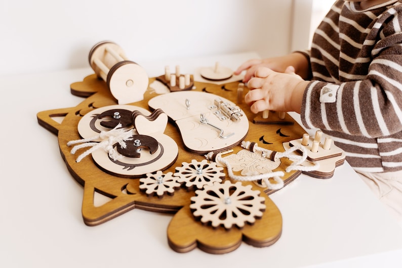 Tableau D'activités Montessori En Bois - 12 Activités Sensorielle - Jouet éducatif Bébé 1-3 Ans - Cadeau Noël