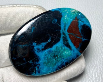 Natural Azurite Gemstone Large Top Quality Azurite Cabochon Azurite Loose semi precious Jewelry - 138Cts 55x35x6MM #MU-3925