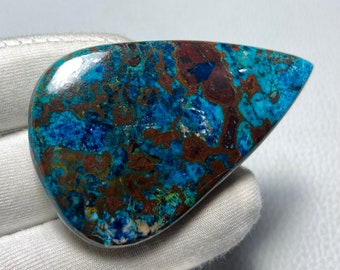 Natural Rare Azurite cabochon, Azurite Stone, Azurite loose gemstone, Azurite for jewellery - 109Cts 60x36x6MM #MU-3926