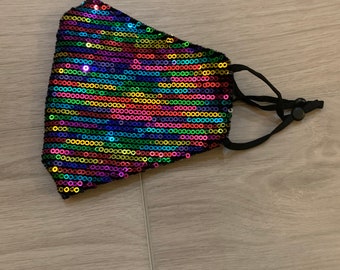 Rainbow Sequin Mask