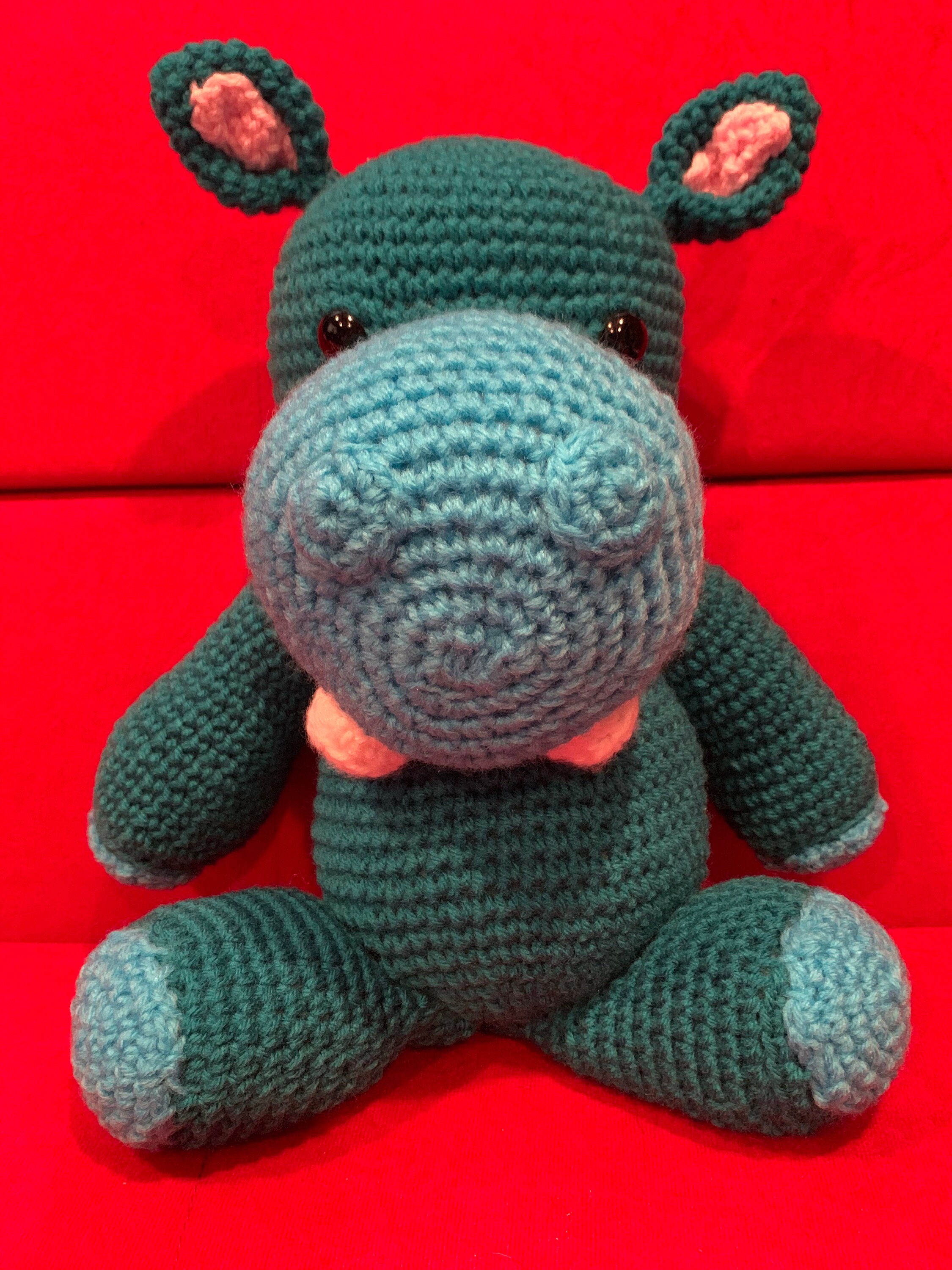 Large Blue Hippo Stuffed Animal Crochet Etsy