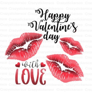 Valentinstag Lippen PNG: Küsse Grafikdatei (Digitaler Download)