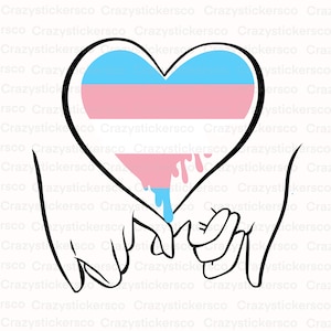 LGBTQ Transgender Pride flag svg , LGBTQ PNG , Trans Pride flag cut file , tenant la main Pride sublimation , fierté image graphique