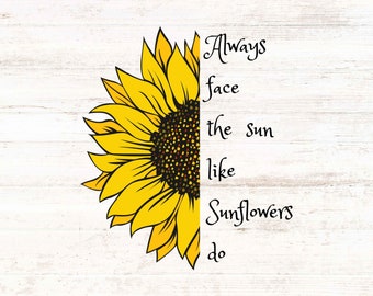 Half Sunflower PNG: Graphic Clipart Image (Digital Download)