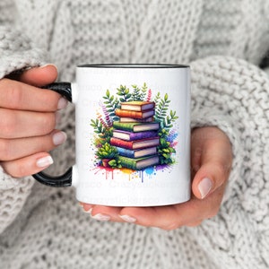 Lot de 12 livres et plantes PNG pour sublimation, fichiers commerciaux pour sublimation pour amateurs de livres et de plantes