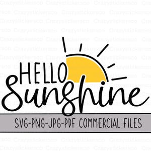 Hola Sunshine SVG y PNG: lindo diseño de sol retro para Cricut y sublimación