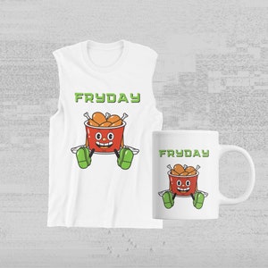Funny Fryday Food Image: Retro Clipart PNG SVG (Digital Download)