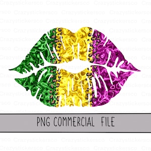 Mardi Gras Leopard Lippen PNG: Kommerzielle Nutzung Clipart (Digitaler Download)