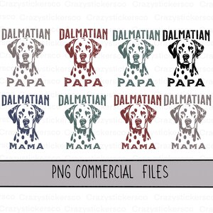 Dálmata Mama Papa PNG | Arquivo Digital de Pais de Cachorros Bonitos e Malhados | Clipart de Sublimação para Camisetas, Canecas e Mais | Download Instantâneo