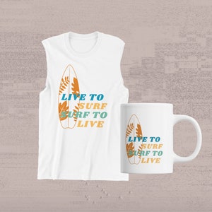 Retro Summer Surfing PNG: Sublimation Design (Digital Download)