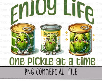 Funny Kawaii Pickle PNG: Commercial Sublimation File