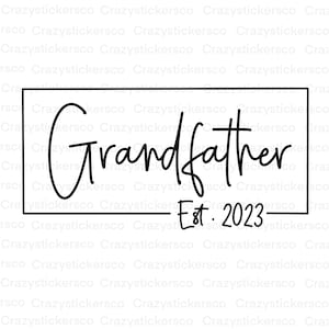 Abuelo SVG, abuelo minimalista PNG, archivo de imagen de sublimación del abuelo, abuelo digital instantáneo, anuncio de embarazo