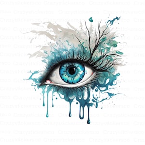 Mauvais œil aquarelle céleste Png, mauvais œil Png, image graphique de conception de sublimation mauvais œil, tout voir image graphique transparent