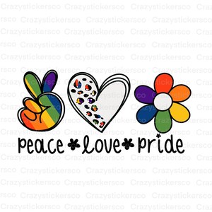 Peace Love Pride PNG, orgoglio PNG, immagine di sublimazione di pace amore orgoglio, grafica immagine LGBTG trasparente, pace amore orgoglio clipart