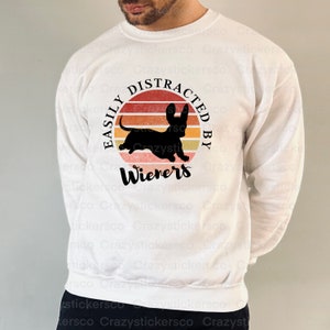 Easily Distracted by Wieners PNG: Retro Sun Dog Lover (Digital Download)