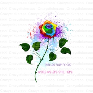 Pride Rainbow Rose PNG: Projekt sublimacji promujący transseksualizm (pobranie cyfrowe)