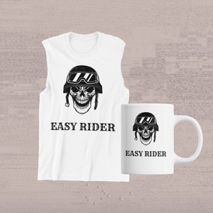 Easy Rider Schädel PNG Grafik, Biker Grafik PNG Bild, Schädel PNG Datei, Sublimationsbilddatei transparent, Schädel mit Helm Biker Bild