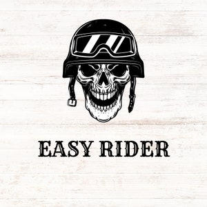 Retro Skull Biker PNG Grafik, Easy Rider Grafikbild, Schädel PNG-Datei, Sublimationsbilddatei transparent, Schädel mit Helm Biker PNG