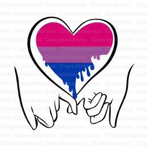 Bisexual Pride Flag SVG: Holding Hands Pride Image (Digital File)