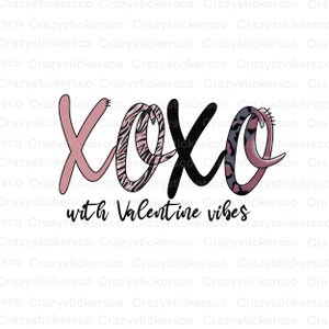 Valentine PNG xoxo con vibrazioni di Valentine, file grafico xoxo Valentine, sublimazione PNG di San Valentino, Valentine Png, Xoxo PNG