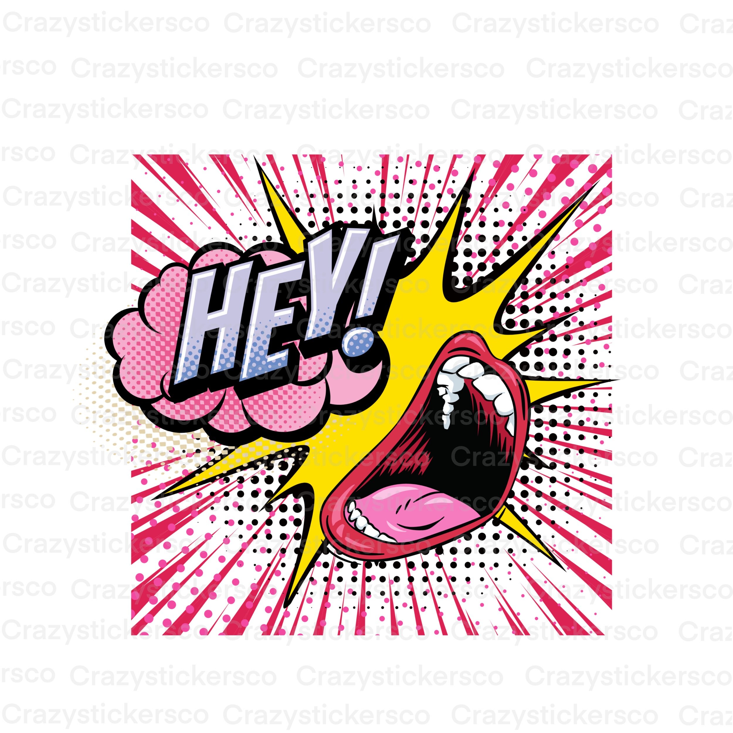 Pop Art Hey Lips File PNG , Digital Download , Pop Art Sublimation ...