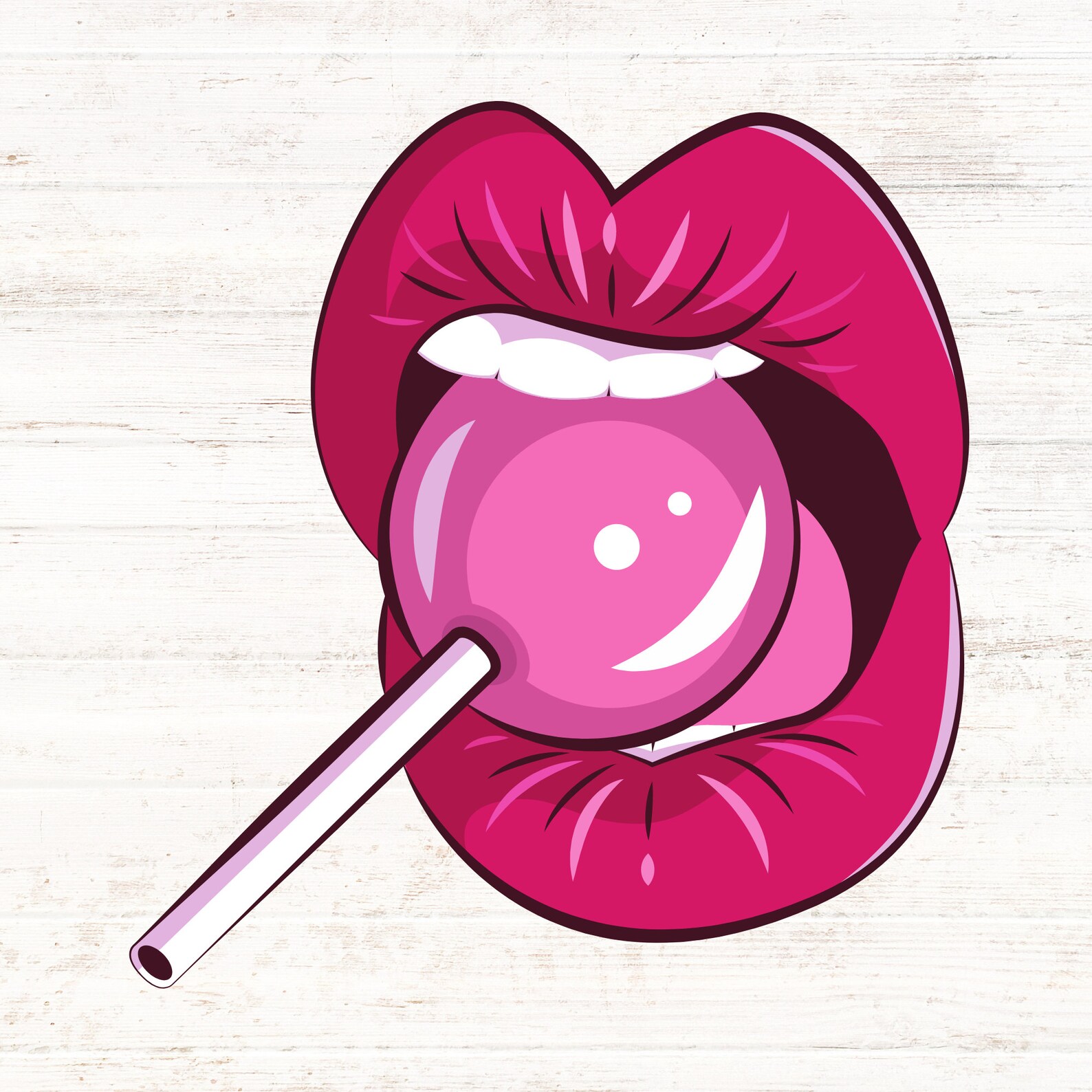 Lollipop Lips SVG Lollipop Lips Image File PNG Pop Art Etsy
