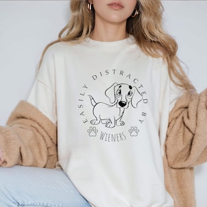 Easily Distracted by Wieners Dachshund PNG SVG: Dog Lover Gift (Digital Download)