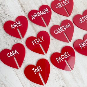 Valentines Drink Tags - Heart Drink Tags Valentines Party Supplies - Acrylic Place Cards