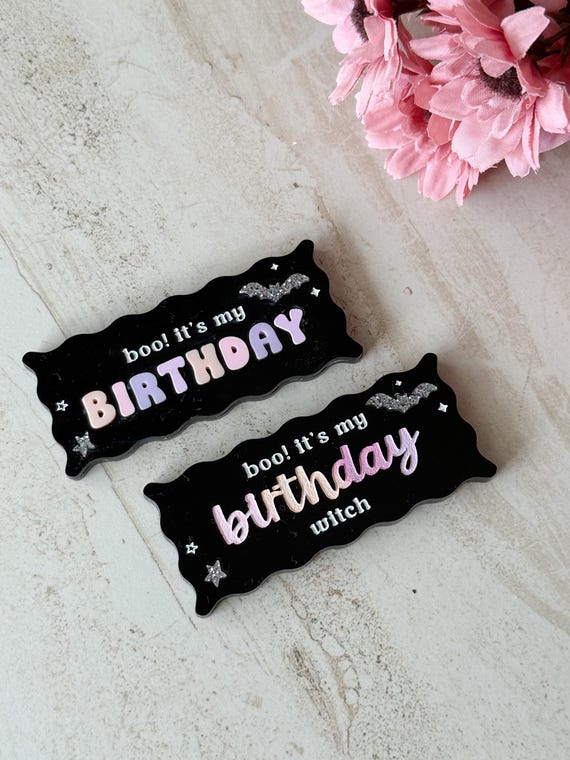 Acrylic Halloween Birthday Badge: Magnetic Closure, Party Celebration